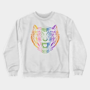 Tiger head in multi color Crewneck Sweatshirt